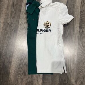 Tommy Hilfiger White and Green Tees